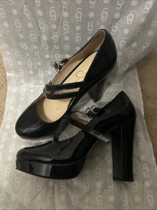 Jessica Simpson Shoes - Jessica Simpson Black Patent Mary Jane Platform Heels